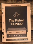 Fisher TX-2000 Tuner Service Manual *original*. Fixed Price $29.97.