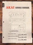 Akai UC-K2 -U2 -M2 Tuner Amp Cassette Service Manual *original*. Fixed Price $19.97.