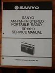 Sanyo RP5610 Am-fm-fm Stereo Portable Radio Original Service Manual. Fixed Price $32.99.