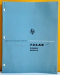 Hp Agilent 01349-1 1963 Model 726AR Power Supply Operating & Service Manual.. Fixed Price $39.99.