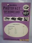 Sams Photofact TR-107 Tape Recorder Series 1972. Fixed Price $10.00.