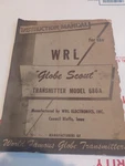 Wrl Globe Scout 680A Transmitter Instruction Manual Only Estate Grbt. Fixed Price $39.95.